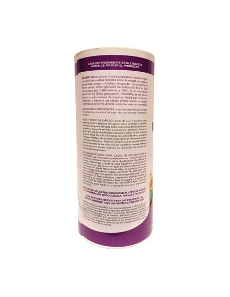 modo empleo Insecticida Suelos Atomic GR Rastreros Talquera