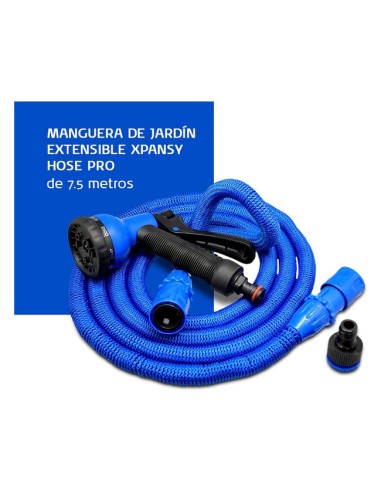 Manguera de jardín extensible 7,5 metros azul
