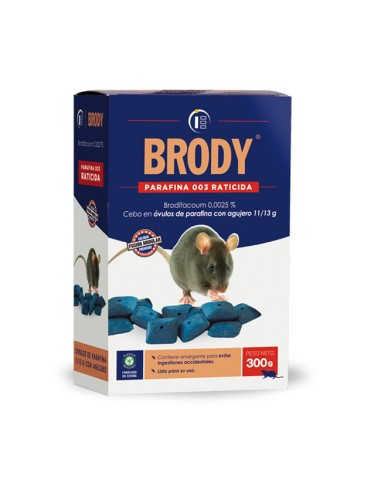 Raticida Óvulos de Parafina BRODY 300gr