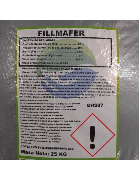 Sulfato de Hierro Granulado saco 25 kg
