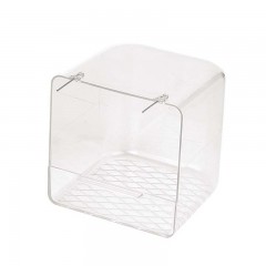 Bañera de plástico transparente para pájaros