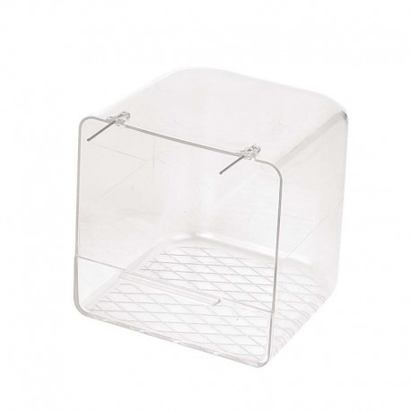 Bañera de plástico transparente para pájaros