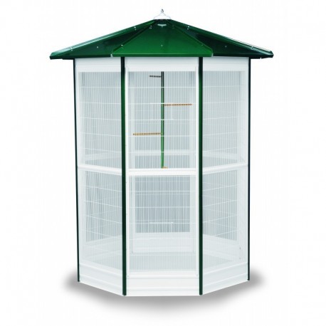 Pajarera Modular color verde y modelo 8 lados