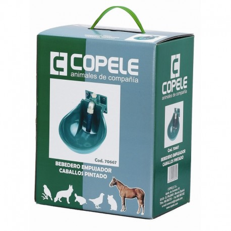 Bebedero de Empujador para Caballos caja aluminio color verde